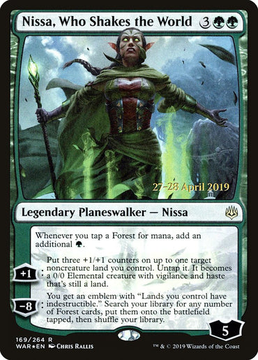 Nissa, Who Shakes the World [War of the Spark Prerelease Promos] 