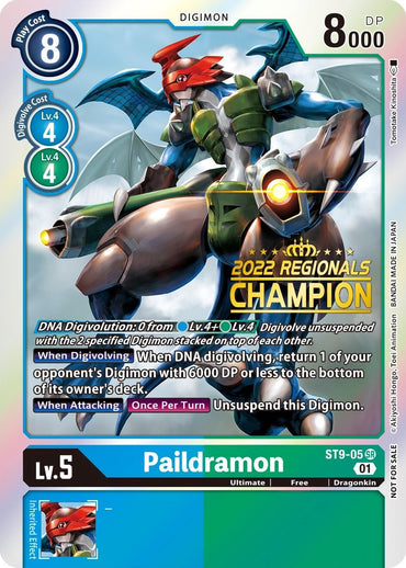 Paildramon [ST9-05] (2022 Championship Offline Regional) (Online Champion) [Starter Deck: Ultimate Ancient Dragon Promos] 