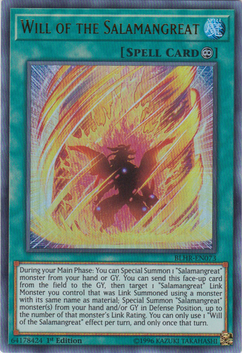 Will of the Salamangreat [BLHR-EN073] Ultra Rare 