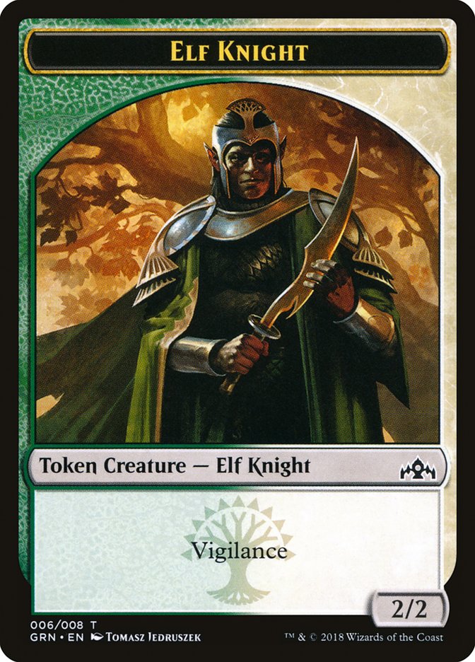 Elf Knight Token [Guilds of Ravnica Tokens] 