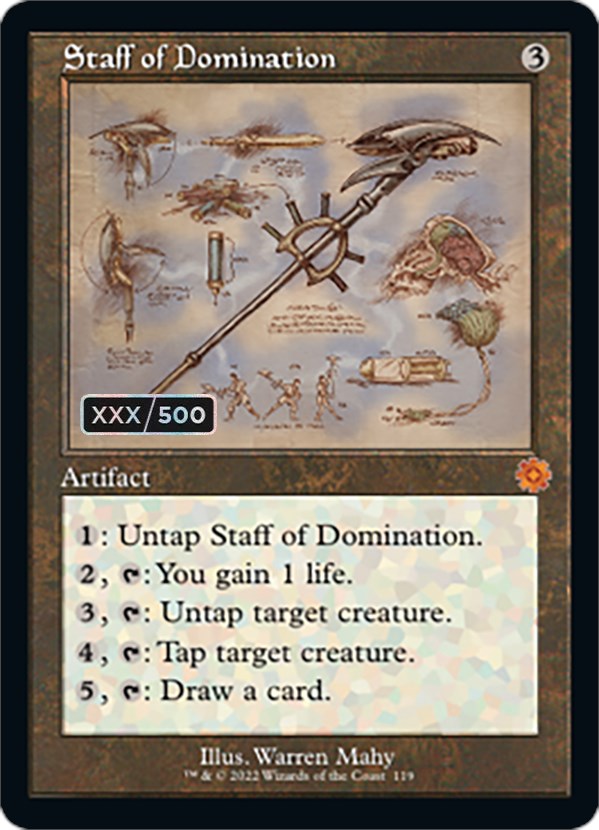 Staff of Domination (Retro Schematic) (Serialized) [The Brothers' War Retro Artifacts] 