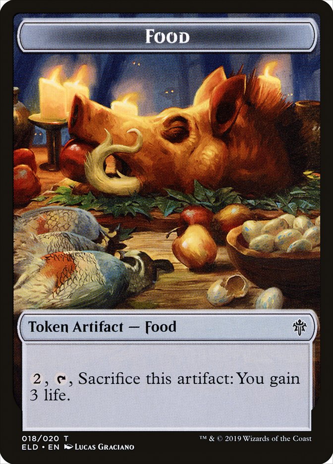 Boar // Food (18) Double-Sided Token [Throne of Eldraine Tokens] 