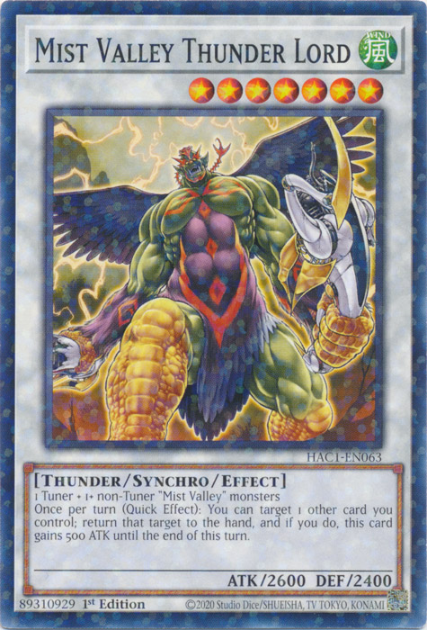 Mist Valley Thunder Lord (Duel Terminal) [HAC1-EN063] Common 