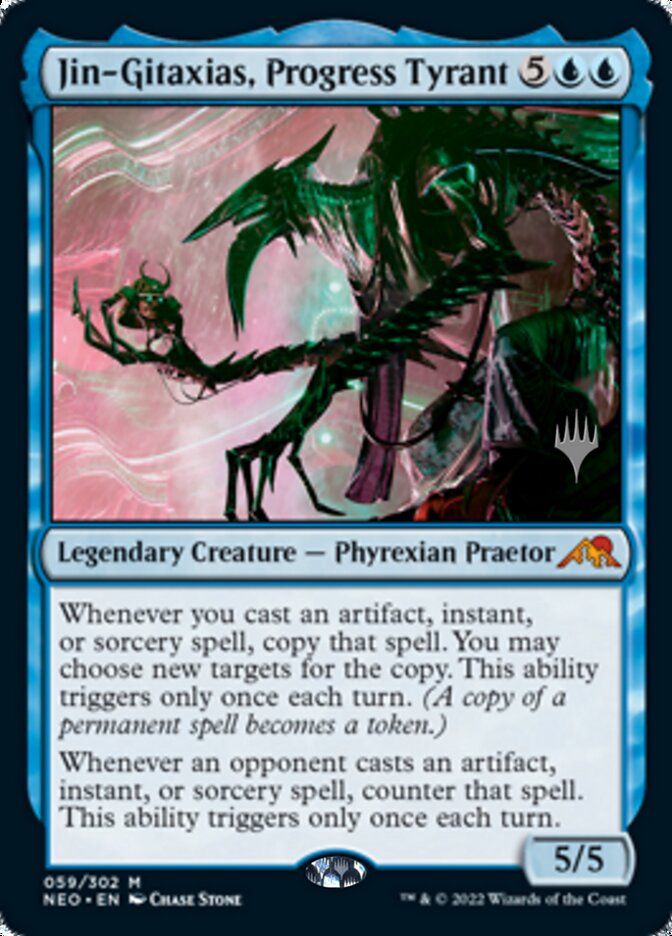 Jin-Gitaxias, Progress Tyrant (Promo Pack) [Kamigawa: Neon Dynasty Promos] 