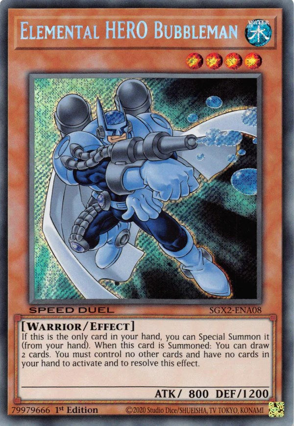 Elemental HERO Bubbleman [SGX2-ENA08] Secret Rare 
