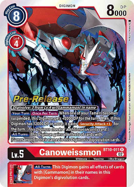 Canoweissmon [BT10-011] [Xros Encounter Pre-Release Cards] 