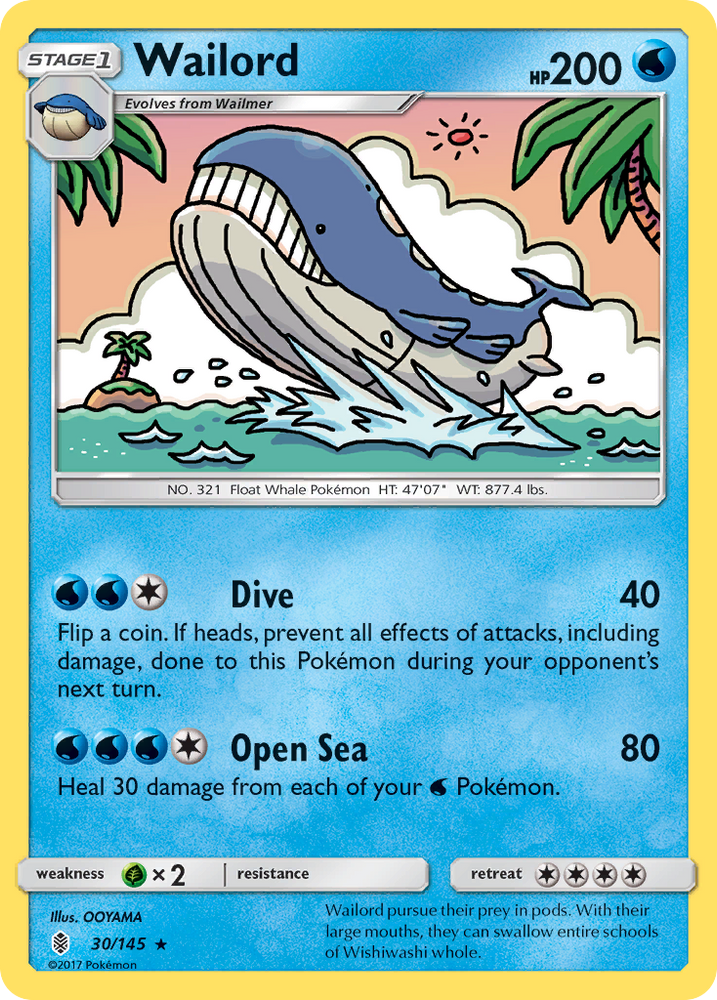 Wailord (30/145) [Sun &amp; Moon: Guardians Rising] 