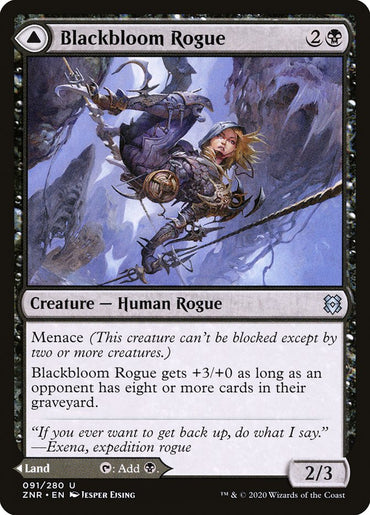 Blackbloom Rogue // Blackbloom Bog [Zendikar Rising] 