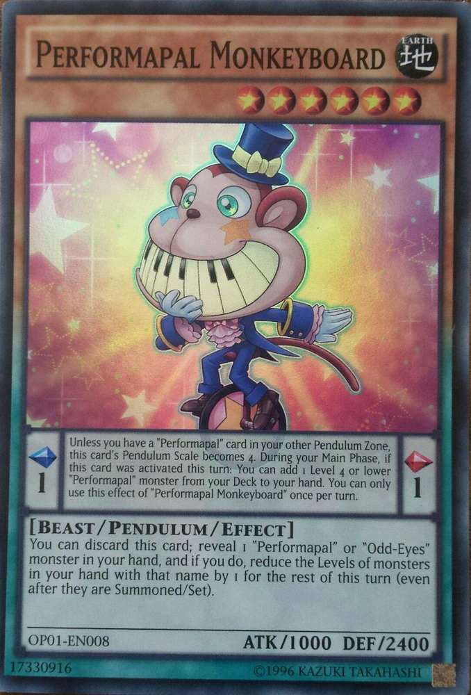 Performapal Monkeyboard [OP01-EN008] Super Rare 