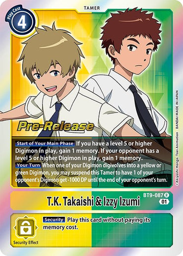 TK Takaishi &amp; Izzy Izumi [BT9-087] [X Record Pre-Release Promos] 