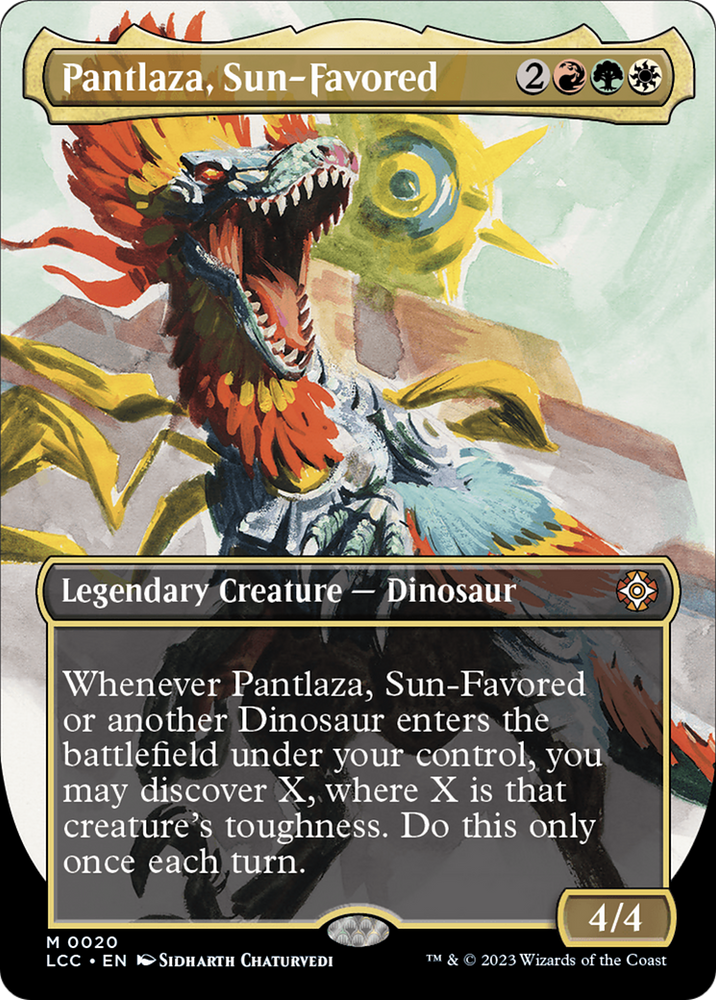 Pantlaza, Sun-Favored (Borderless) [The Lost Caverns of Ixalan Commander] 