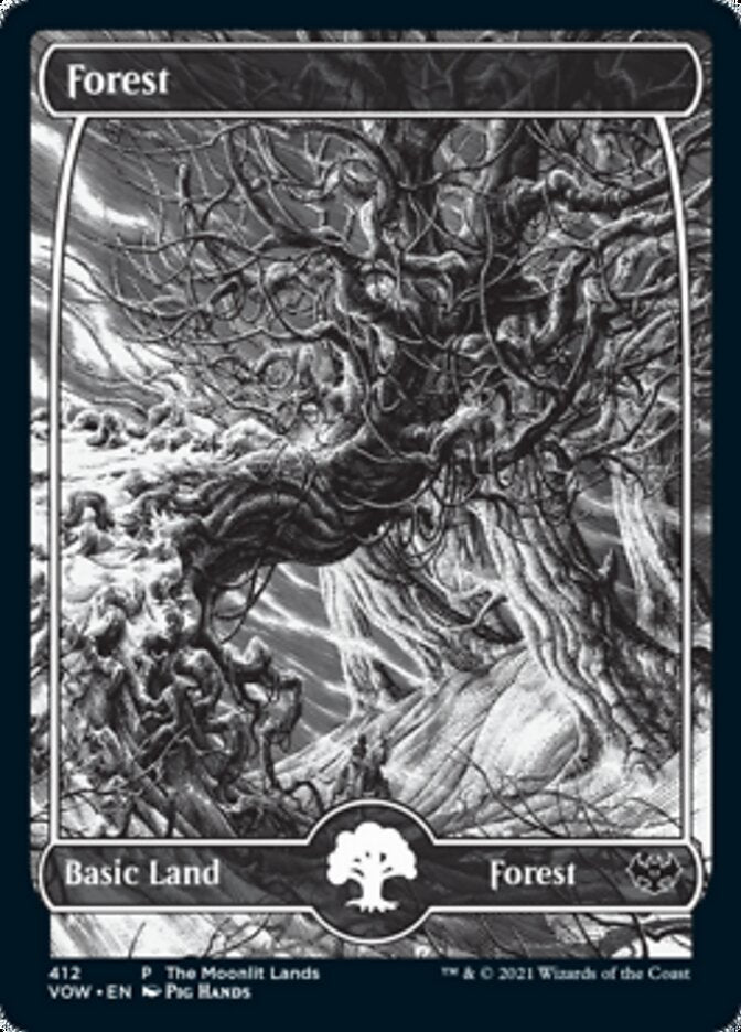 Forest (The Moonlit Lands) (Foil Etched) [Innistrad: Crimson Vow Promos] 