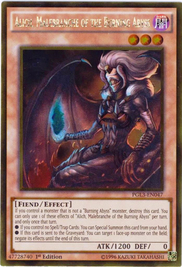 Alich, Malebranche of the Burning Abyss [PGL3-EN047] Gold Rare 