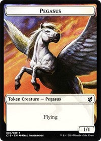 Pegasus // Human Double-Sided Token [Commander 2019 Tokens] 