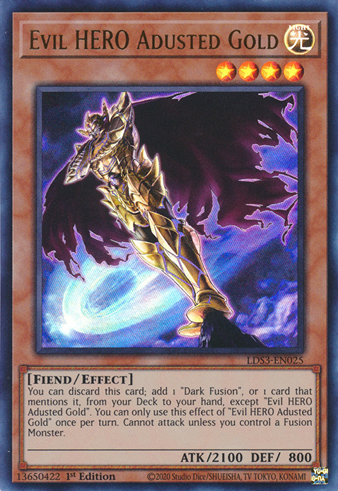 Evil HERO Adusted Gold [LDS3-EN025] Ultra Rare 