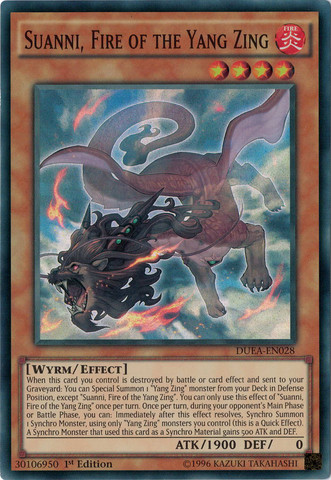 Suanni, Fire of the Yang Zing [DUEA-EN028] Super Rare 