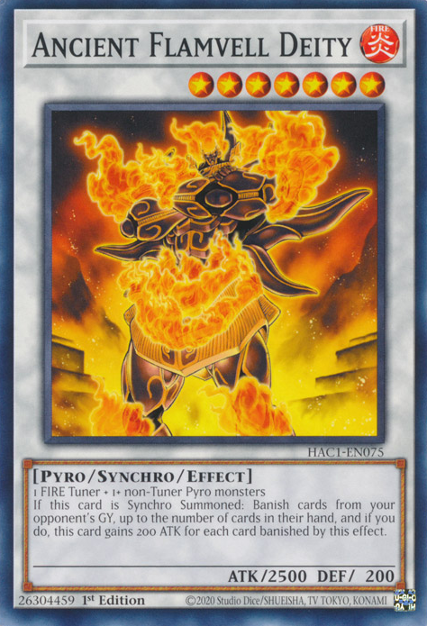 Ancient Flamvell Deity [HAC1-EN075] Parallel Rare 
