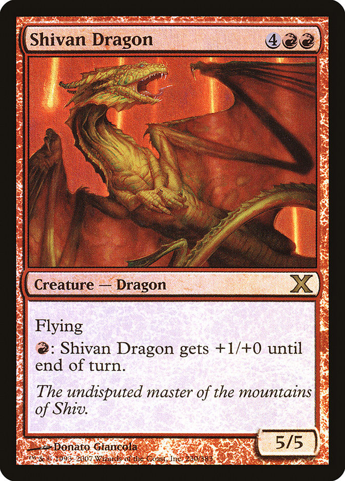 Shivan Dragon (Premium Foil) [Tenth Edition] 