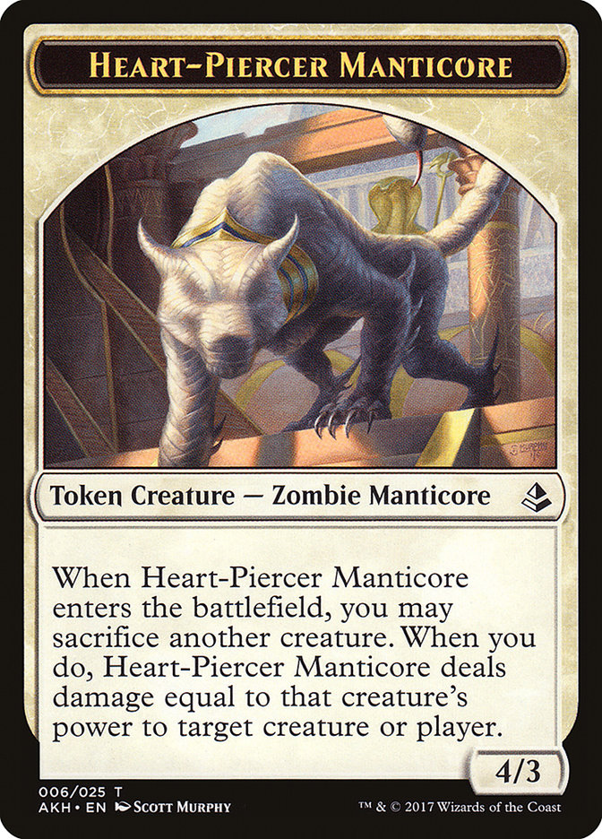 Heart-Piercer Manticore // Warrior Double-Sided Token [Amonkhet Tokens] 