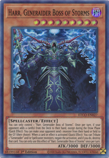 Harr, Generaider Boss of Storms [ETCO-EN027] Super Rare 