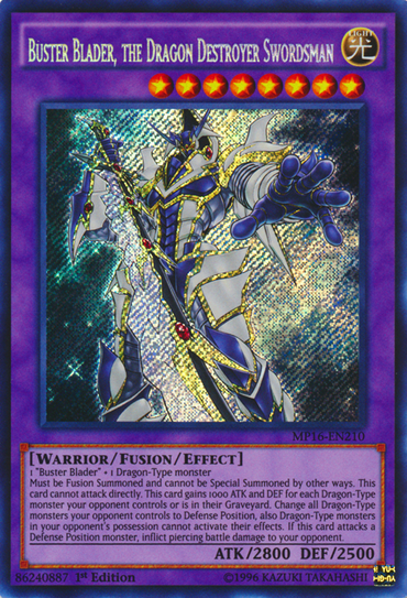 Buster Blader, the Dragon Destroyer Swordsman [MP16-EN210] Secret Rare 