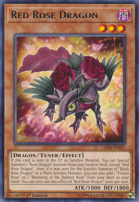 Red Rose Dragon [LED4-EN025] Rare 