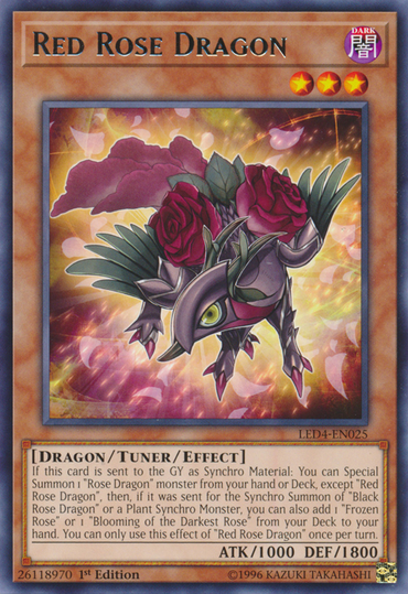 Red Rose Dragon [LED4-EN025] Rare 