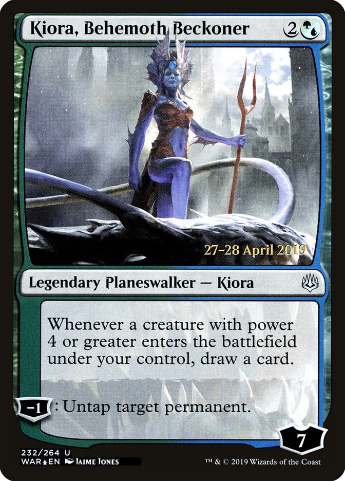 Kiora, Behemoth Beckoner [War of the Spark Prerelease Promos] 