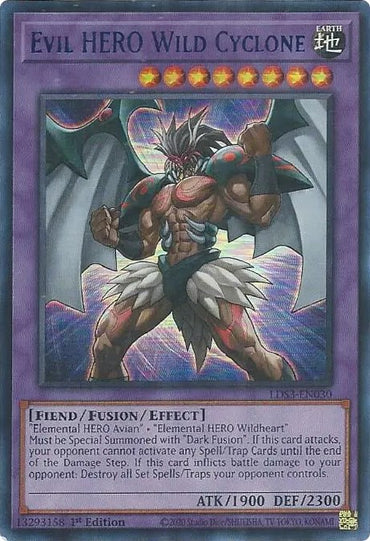 Evil HERO Wild Cyclone (Blue) [LDS3-EN030] Ultra Rare 