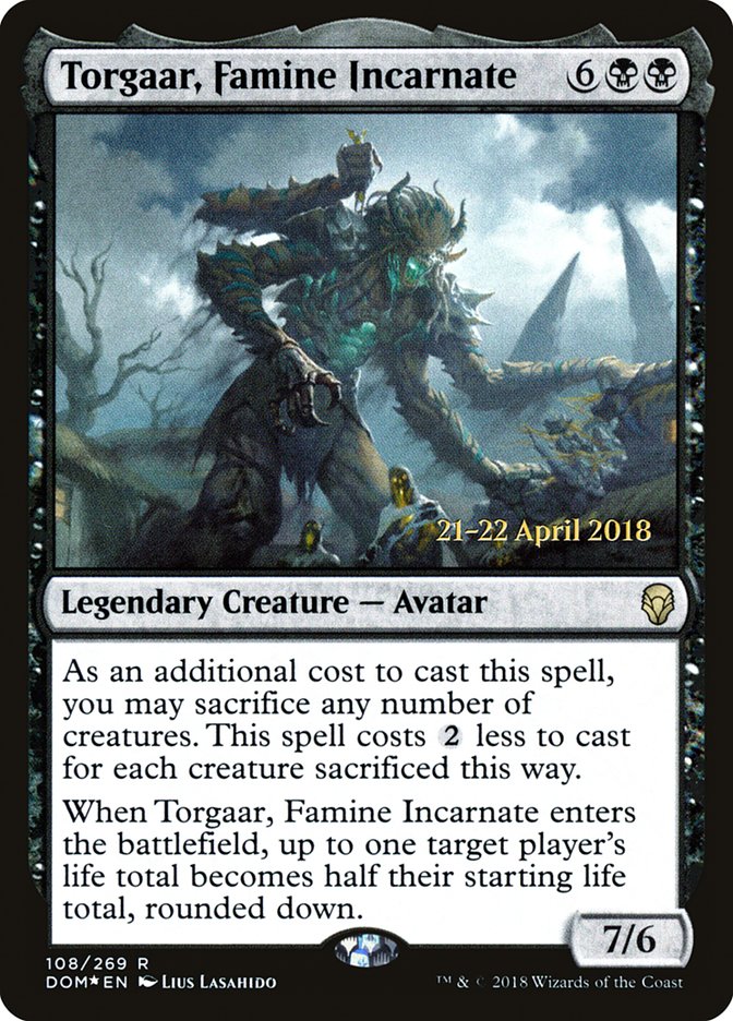 Torgaar, Famine Incarnate [Dominaria Prerelease Promos] 