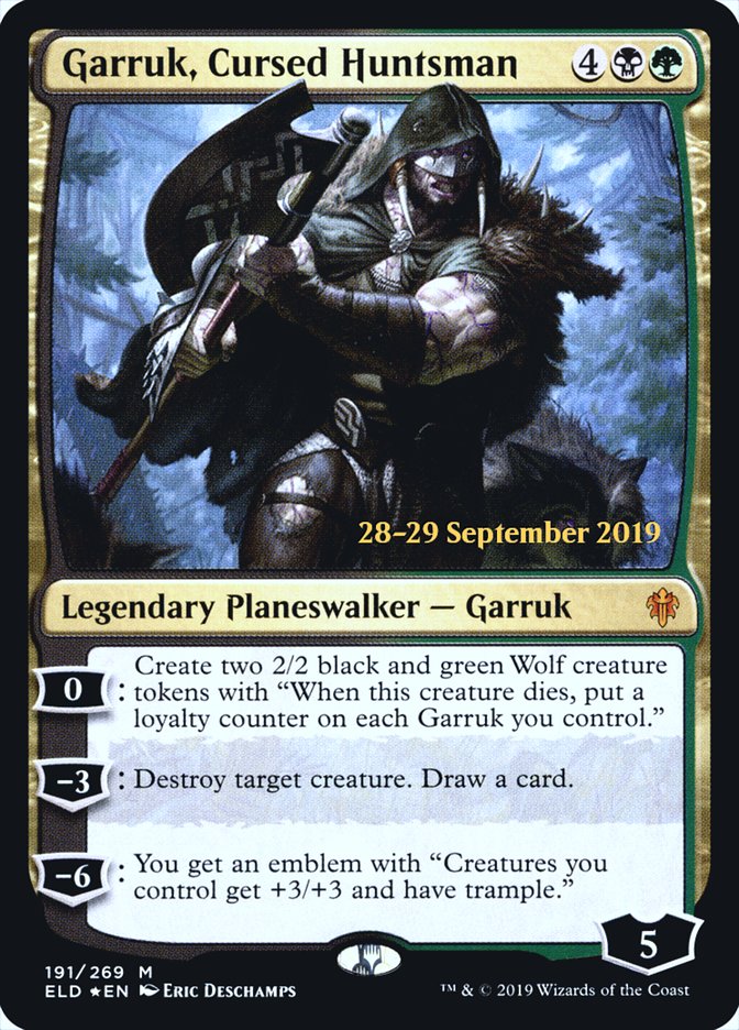 Garruk, Cursed Huntsman [Throne of Eldraine Prerelease Promos] 