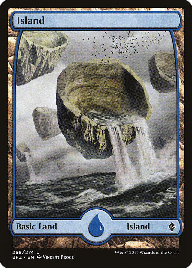 Island (258) (Full Art) [Battle for Zendikar] 