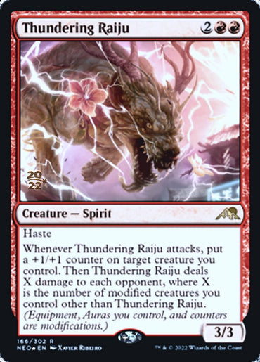 Thundering Raiju [Kamigawa: Neon Dynasty Prerelease Promos] 