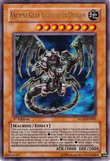 Ancient Gear Gadjiltron Dragon [SD10-EN001] Ultra Rare 