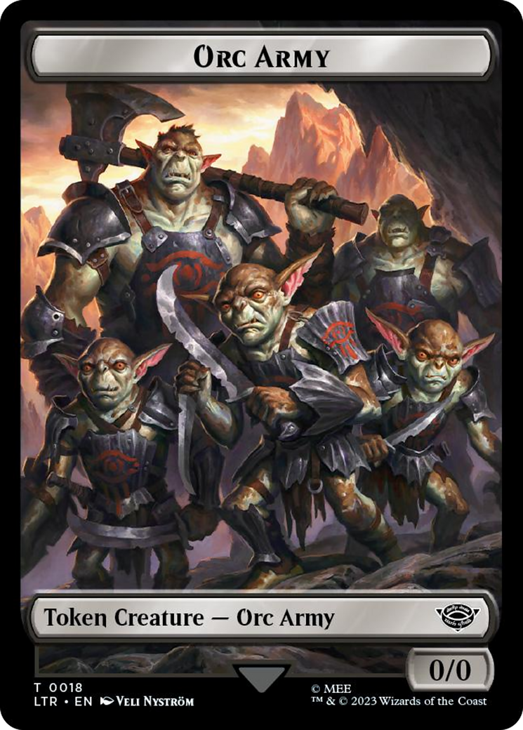 Orc Army (0018) // Food (0024) Double-Sided Token (Surge Foil) [The Lord of the Rings: Tales of Middle-Earth Tokens] 