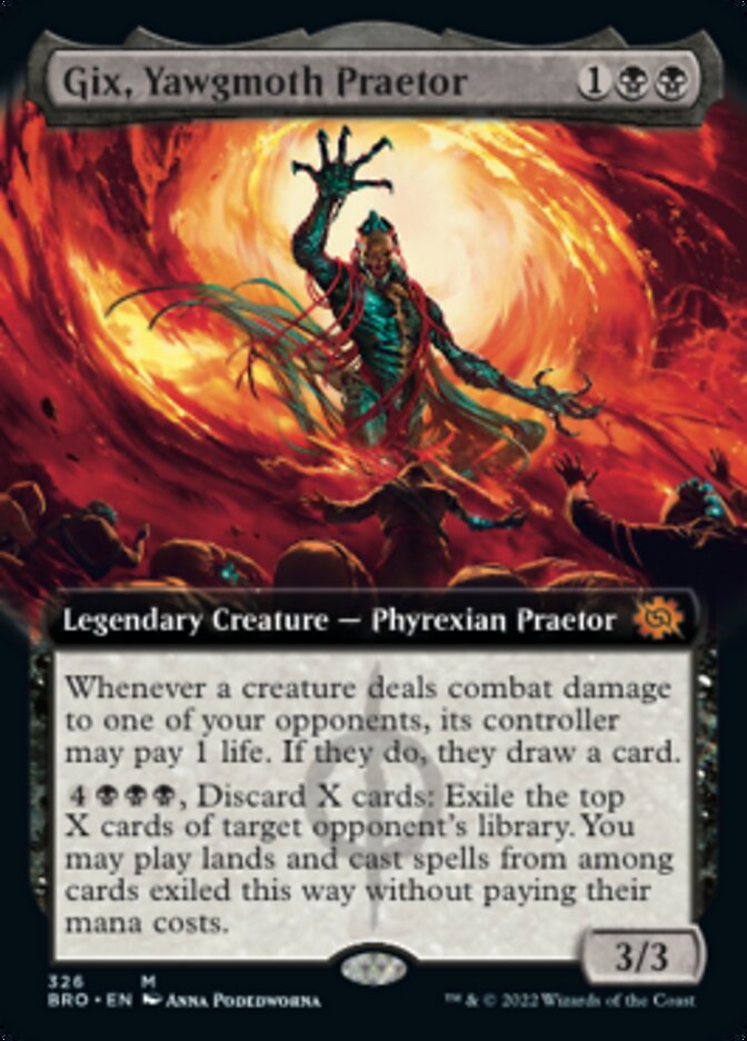 Gix, Yawgmoth Praetor (Extended Art) [The Brothers' War] 