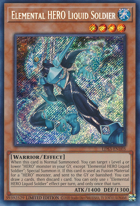 Elemental HERO Liquid Soldier [LDS3-EN103] Secret Rare 