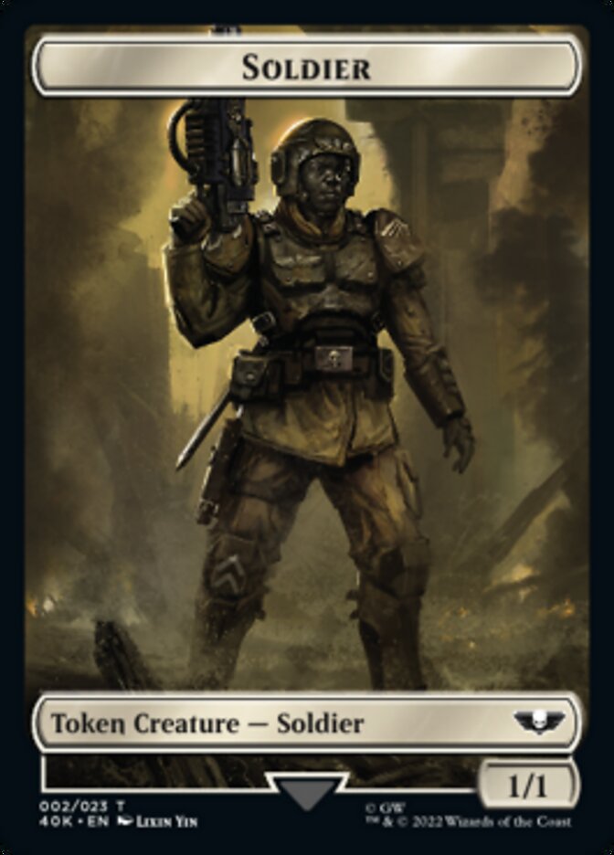 Soldier (002) // Zephyrim Double-Sided Token (Surge Foil) [Warhammer 40,000 Tokens] 