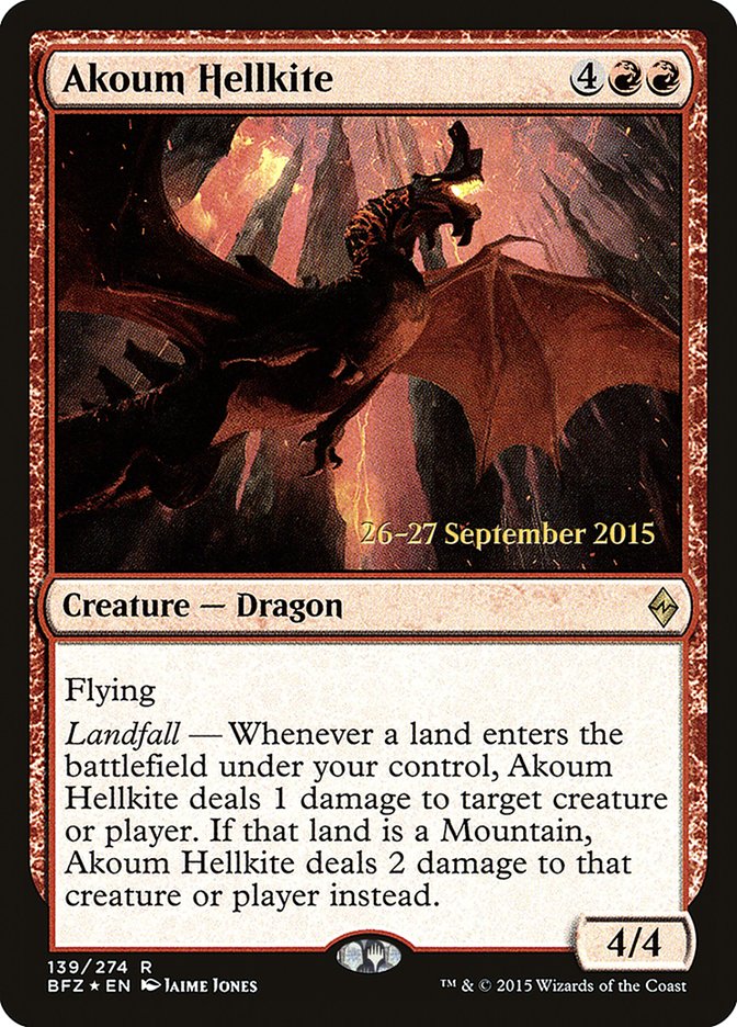 Akoum Hellkite [Battle for Zendikar Prerelease Promos] 