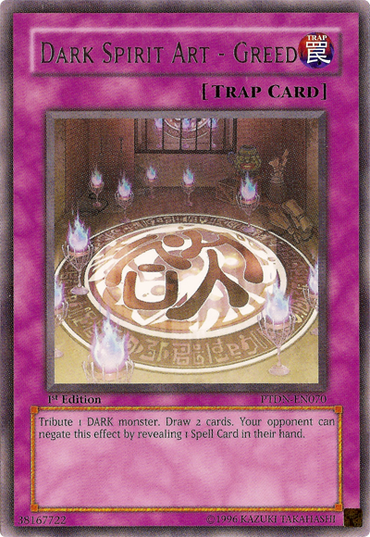 Dark Spirit Art - Greed [PTDN-EN070] Rare 