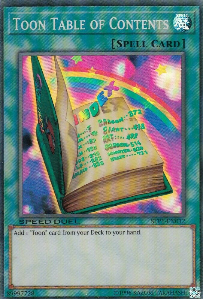 Toon Table of Contents [STP1-EN012] Super Rare 