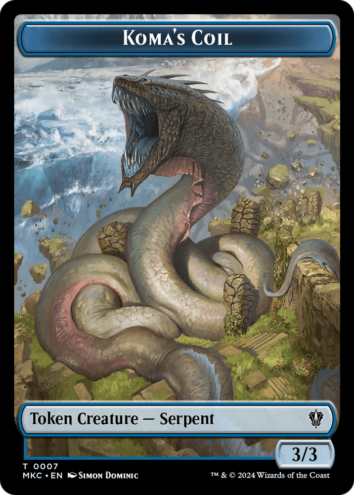 Tentacle // Koma's Coil Double-Sided Token [Murders at Karlov Manor Commander Tokens] 
