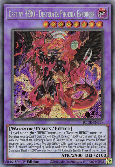 Destiny HERO - Destroyer Phoenix Enforcer [BODE-EN039] Secret Rare 