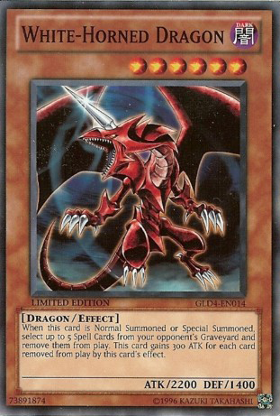 White-Horned Dragon [GLD4-EN014] Common 