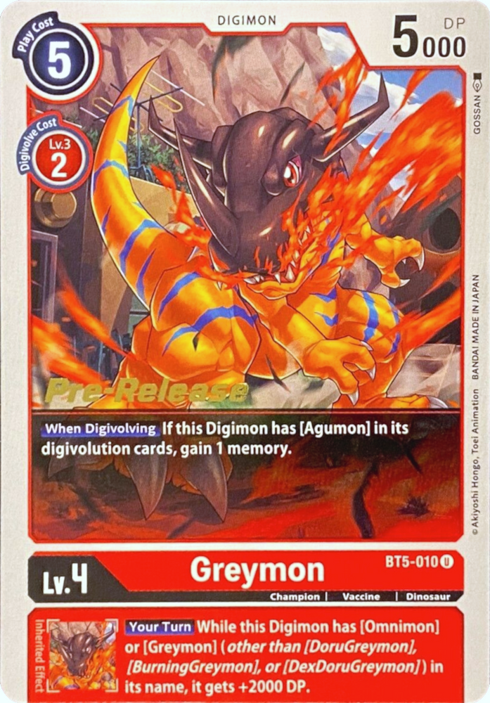 Greymon [BT5-010] [Battle of Omni Pre-Release Promos]