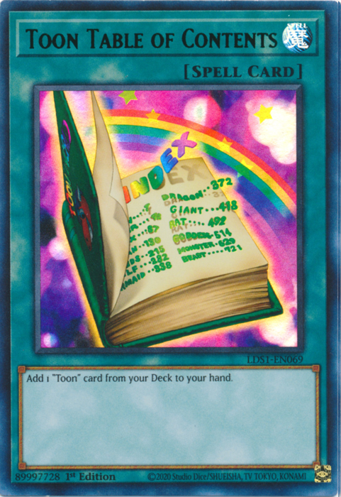 Toon Table of Contents (Green) [LDS1-EN069] Ultra Rare 