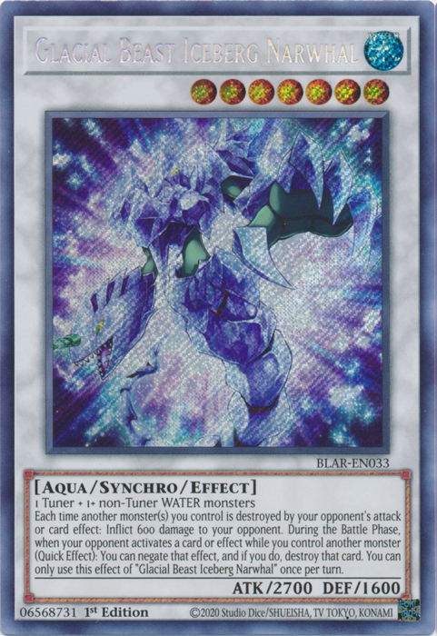 Glacial Beast Iceberg Narwhal [BLAR-EN033] Secret Rare 