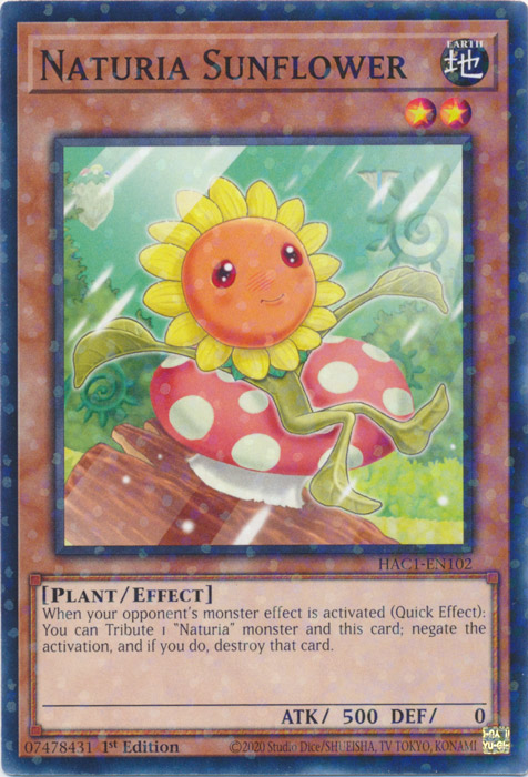 Naturia Sunflower (Duel Terminal) [HAC1-EN102] Parallel Rare 
