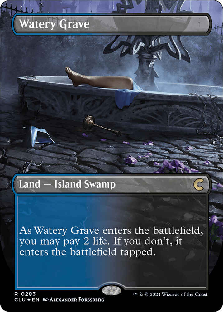 Watery Grave (Borderless) [Ravnica: Clue Edition] 