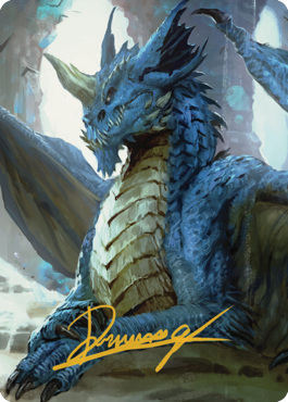 Young Blue Dragon Art Card (Gold-Stamped Signature) [Commander Legends: Battle for Baldur's Gate Art Series] 